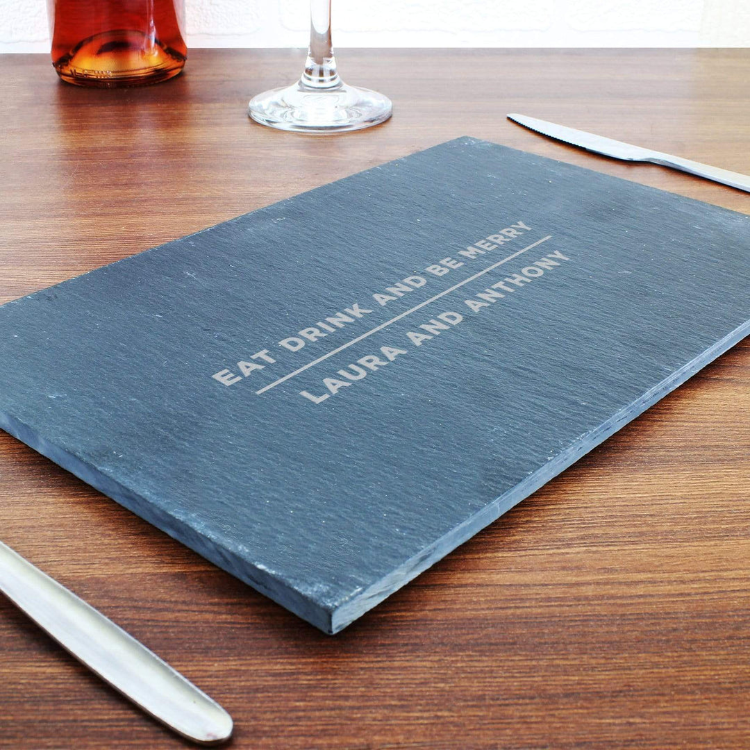 Personalised Memento Kitchen, Baking &amp; Dining Gifts Personalised Classic Slate Rectangle Placemat