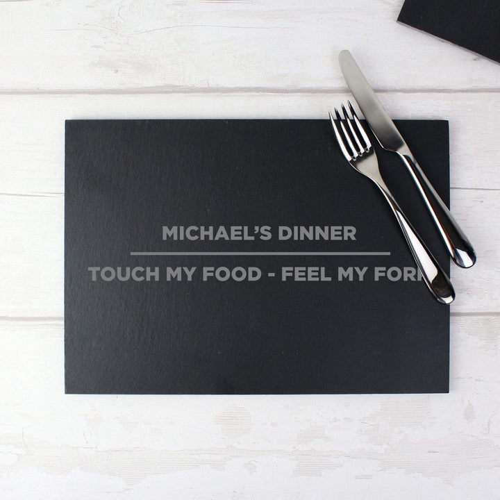 Personalised Memento Kitchen, Baking &amp; Dining Gifts Personalised Classic Slate Rectangle Placemat