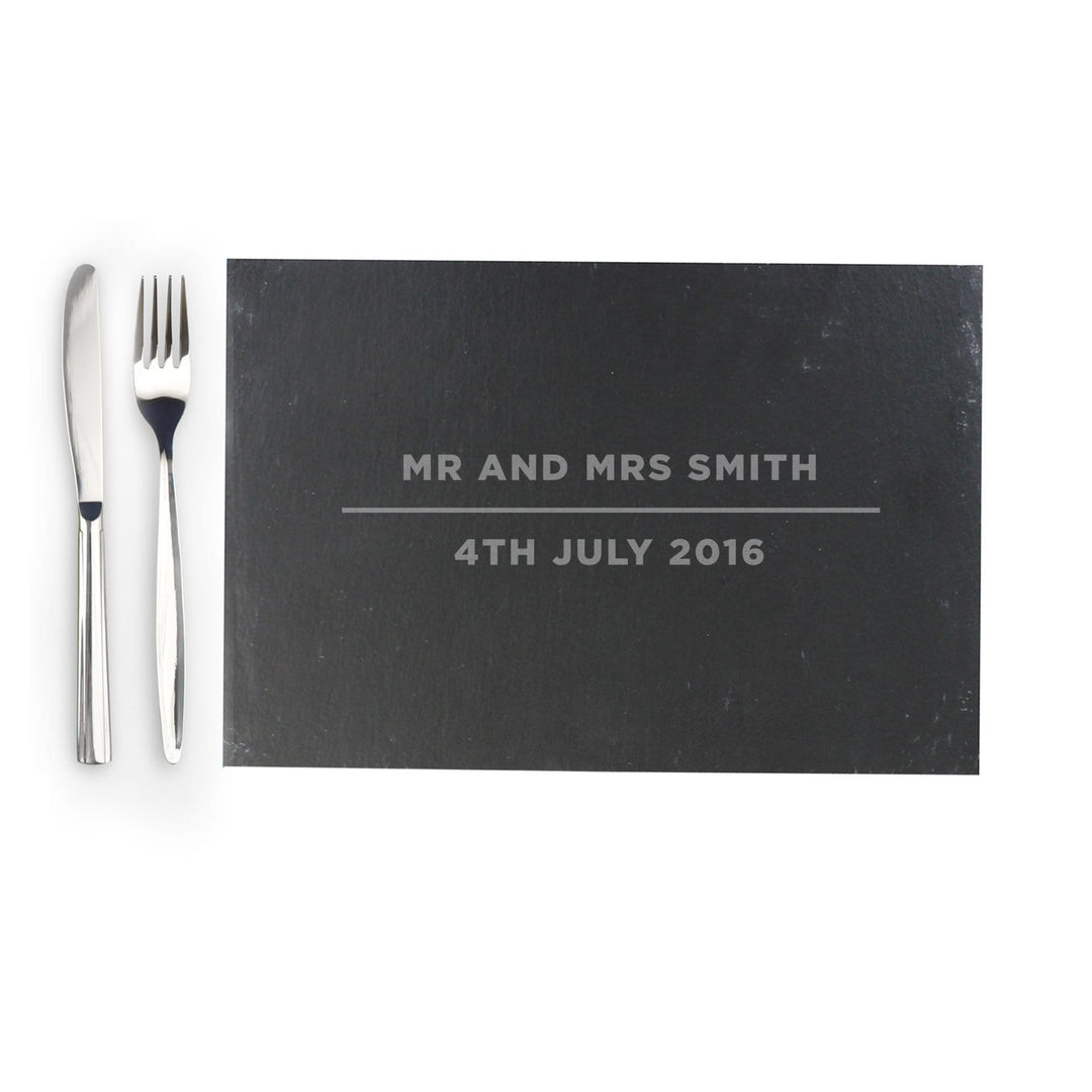 Personalised Memento Kitchen, Baking &amp; Dining Gifts Personalised Classic Slate Rectangle Placemat