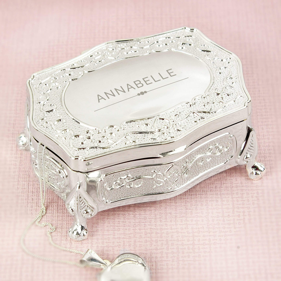 Personalised Memento Trinket, Jewellery &amp; Keepsake Boxes Personalised Classic Small Antique Trinket Box