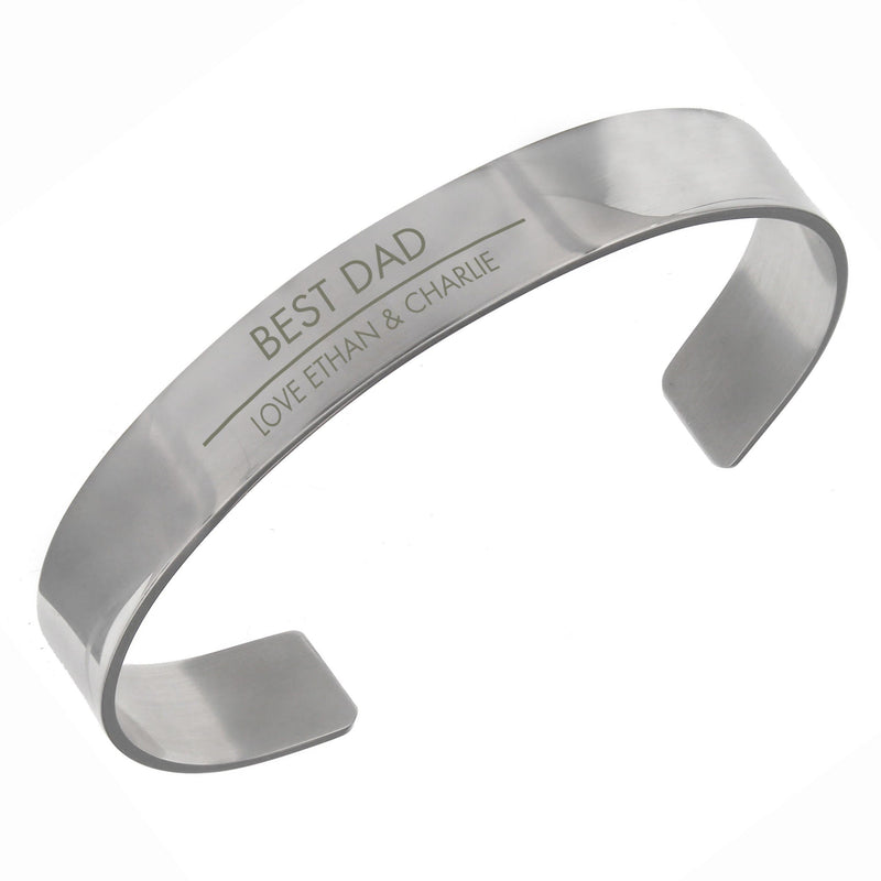 Personalised Memento Jewellery Personalised Classic Stainless Steel Bangle
