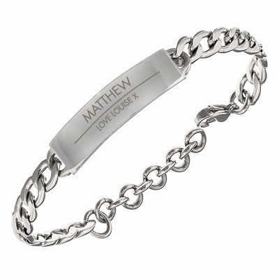 Personalised Memento Jewellery Personalised Classic Stainless Steel Unisex Bracelet