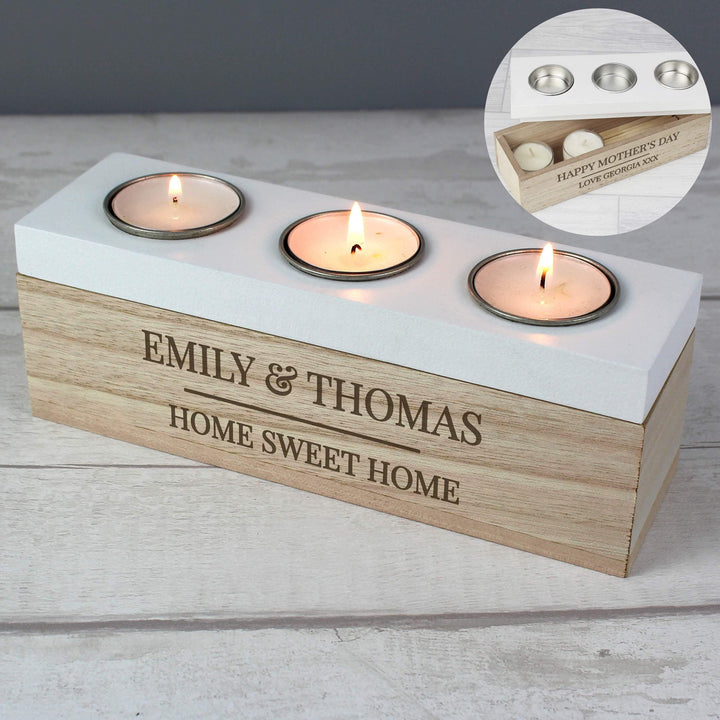 Personalised Memento Personalised Classic Triple Tea Light Box