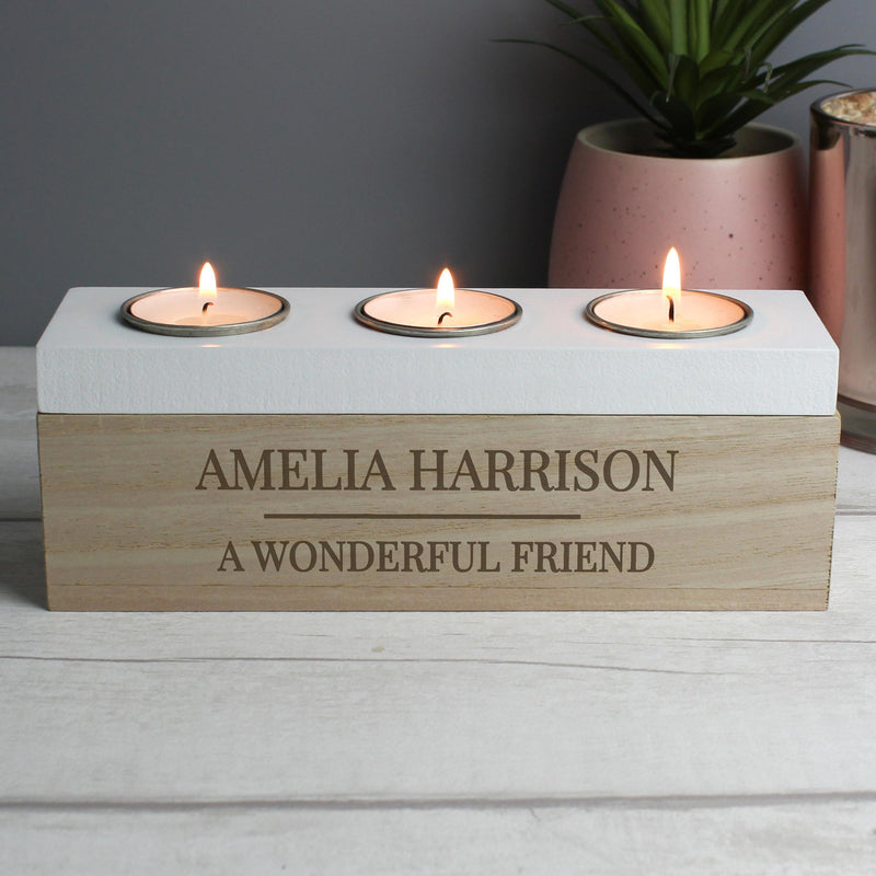 Personalised Memento Personalised Classic Triple Tea Light Box