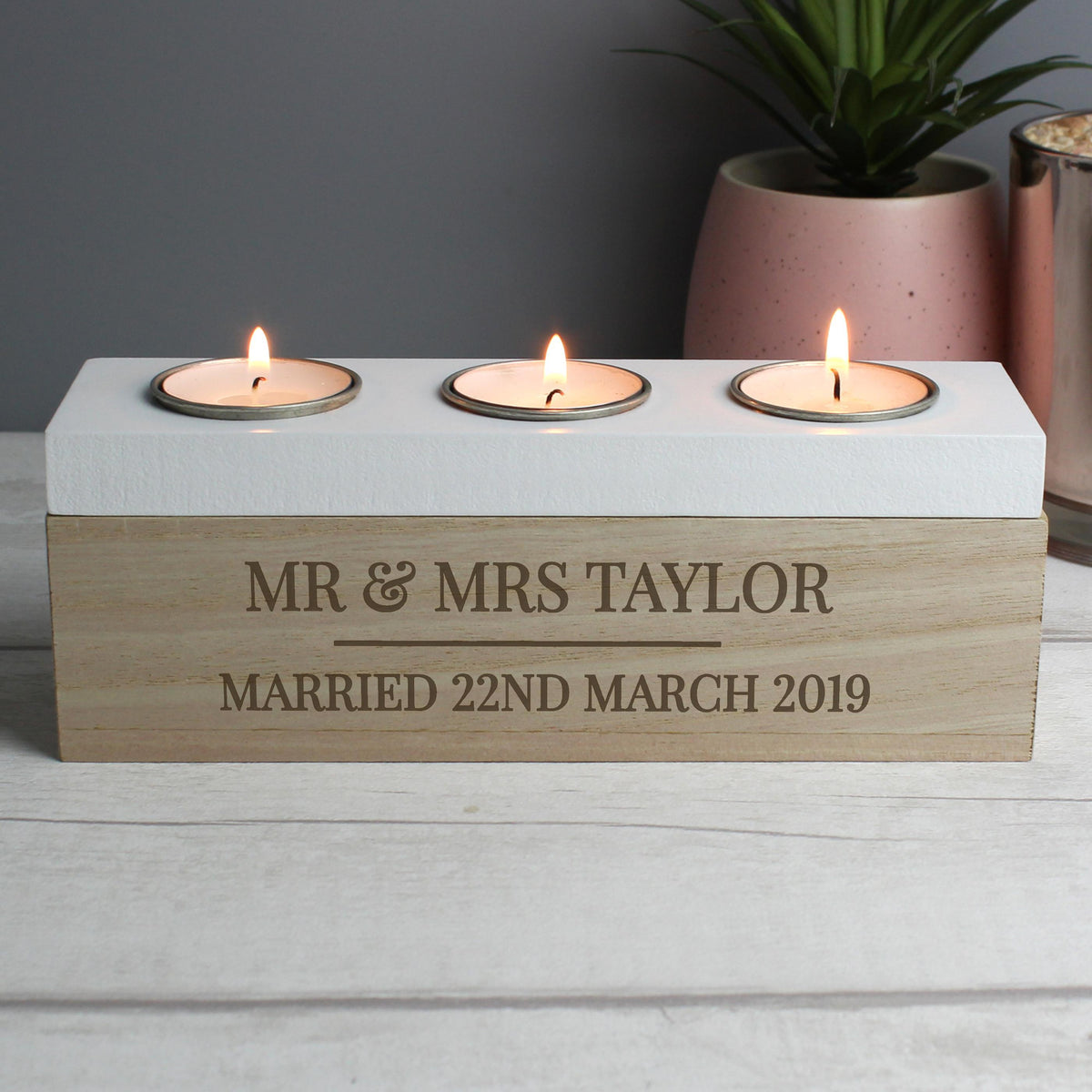 Personalised Memento Personalised Classic Triple Tea Light Box