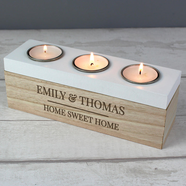 Personalised Memento Personalised Classic Triple Tea Light Box