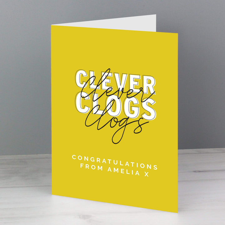 Personalised Memento Greetings Cards Personalised Clever Clogs Card