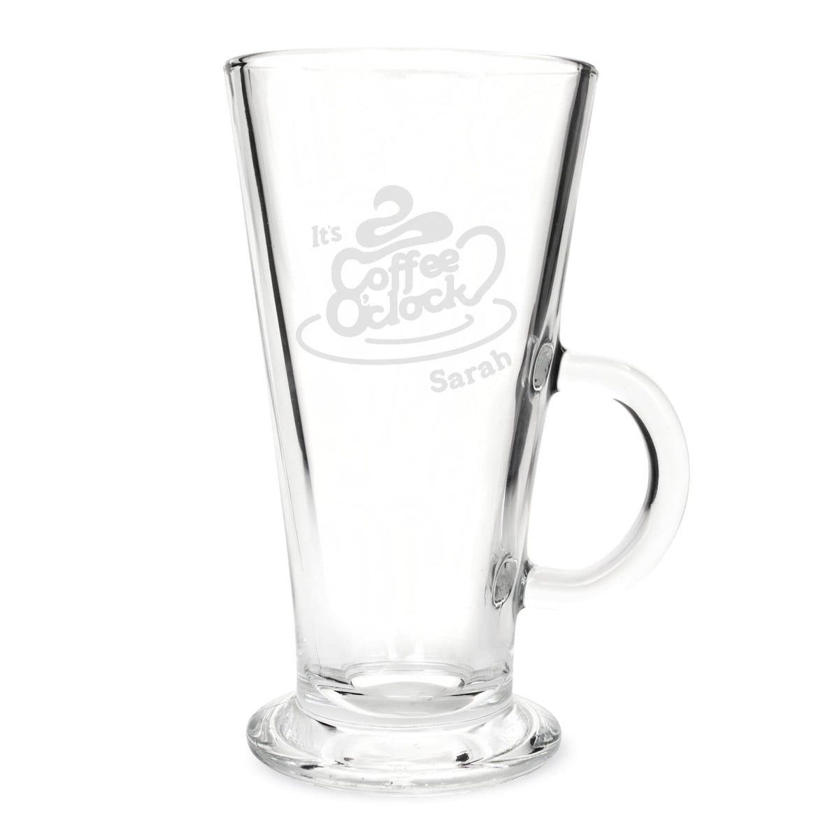 Personalised Memento Glasses & Barware Personalised Coffee O Clock Latte Glass