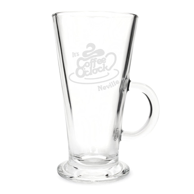 Personalised Memento Glasses & Barware Personalised Coffee O Clock Latte Glass