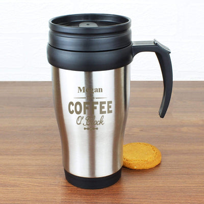Personalised Memento Mugs Personalised Coffee O'Clock Travel Mug