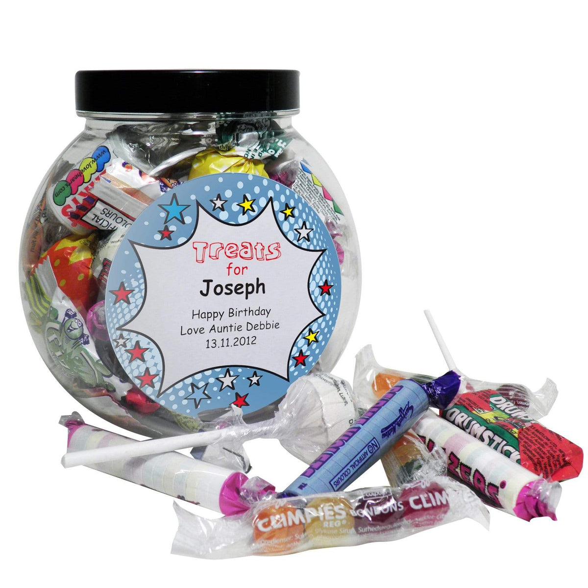 Personalised Memento Food & Drink Personalised Comic Book Sweet Jar