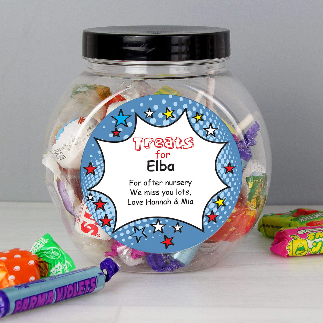 Personalised Memento Food &amp; Drink Personalised Comic Book Sweet Jar
