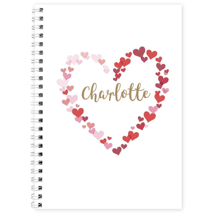 Personalised Memento Stationery &amp; Pens Personalised Confetti Hearts A5 Notebook