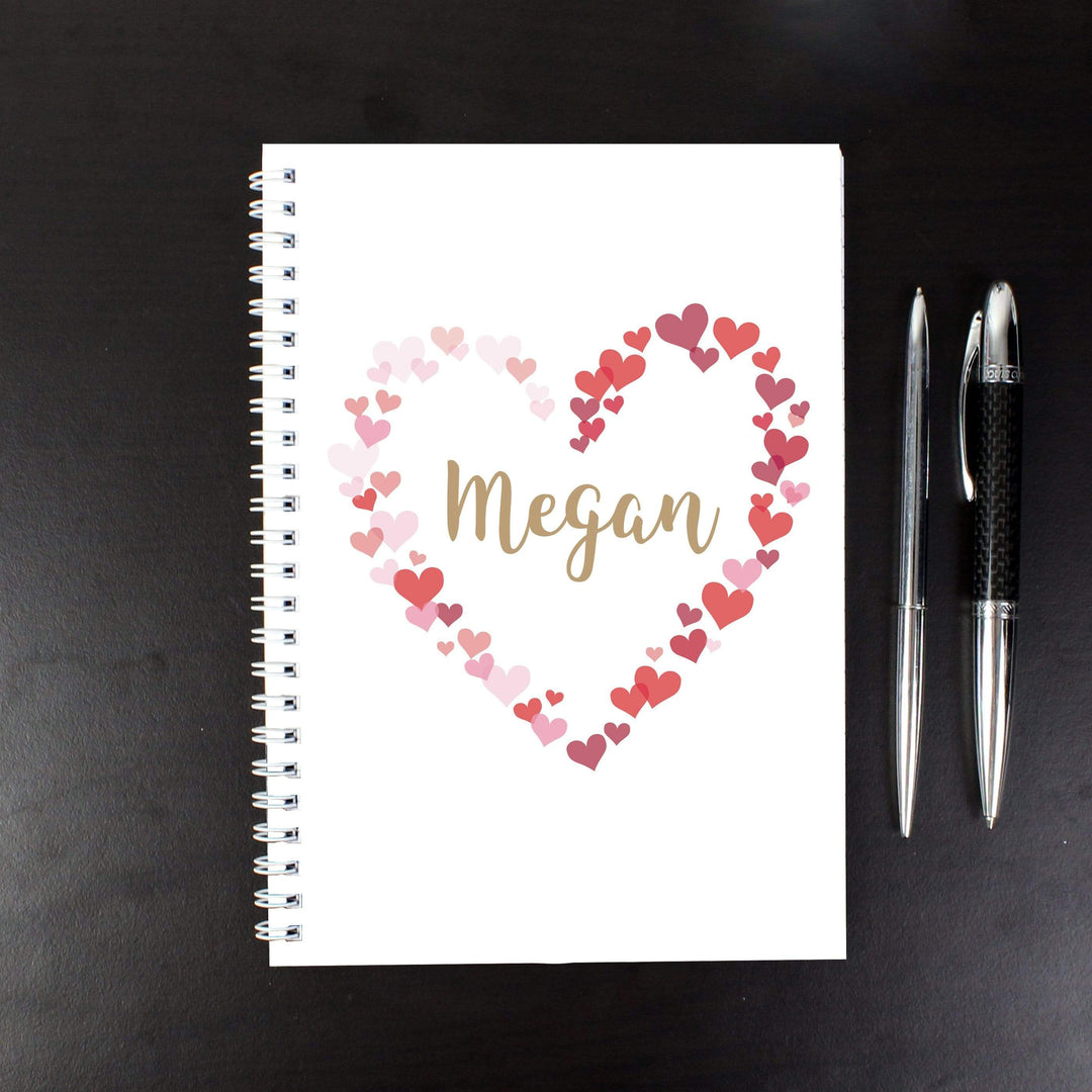 Personalised Memento Stationery &amp; Pens Personalised Confetti Hearts A5 Notebook