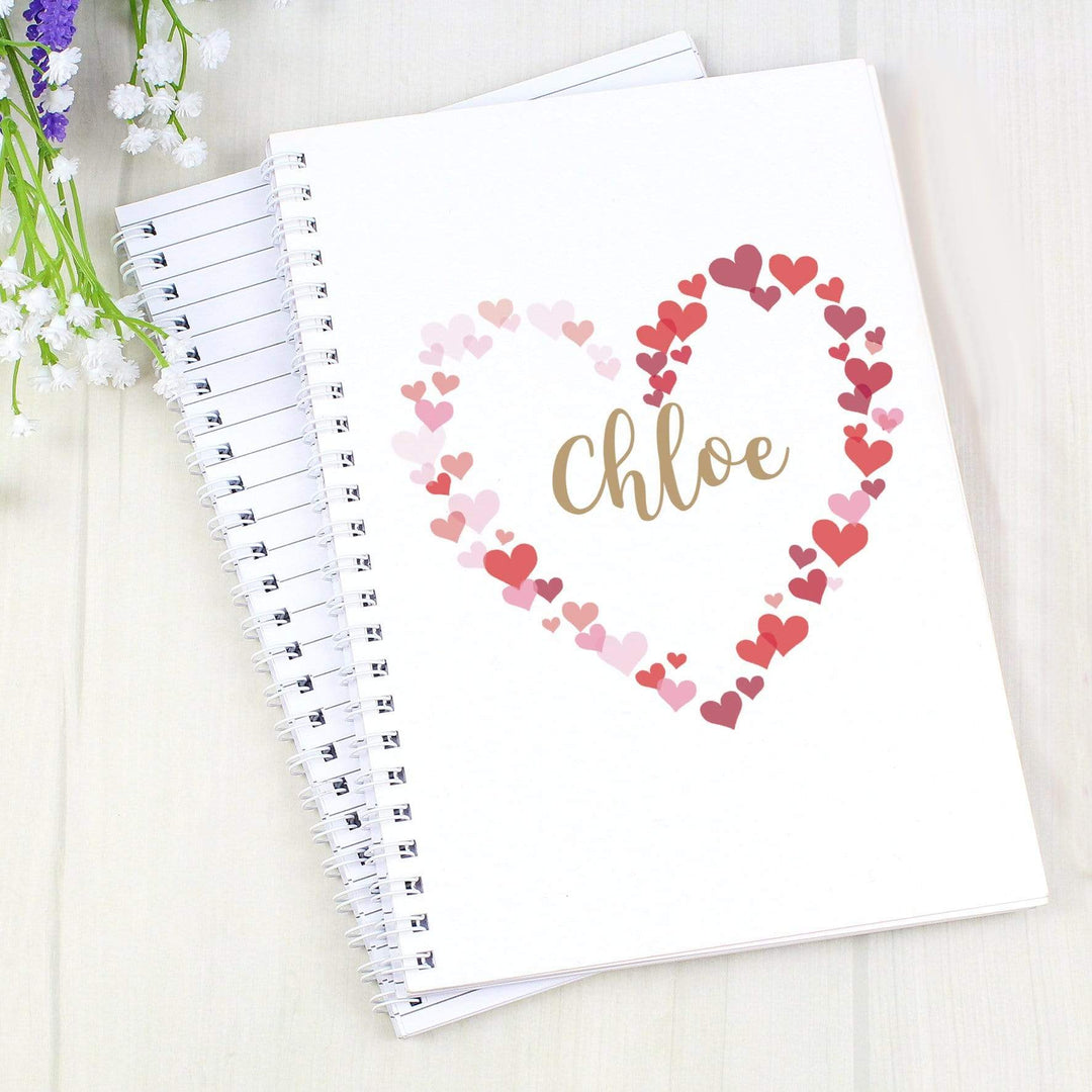 Personalised Memento Stationery &amp; Pens Personalised Confetti Hearts A5 Notebook