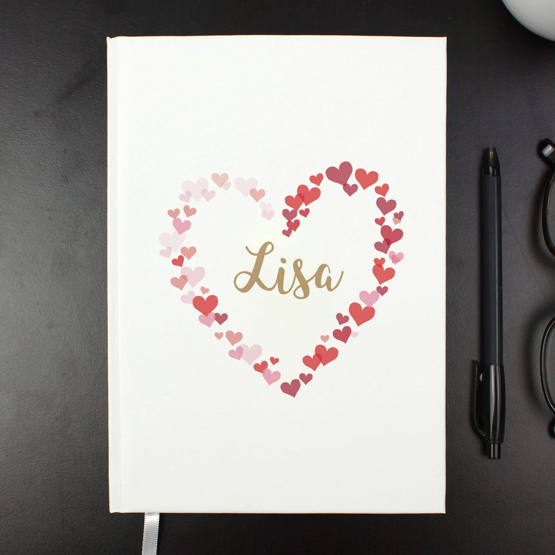 Personalised Memento Stationery &amp; Pens Personalised Confetti Hearts A5 Notebook