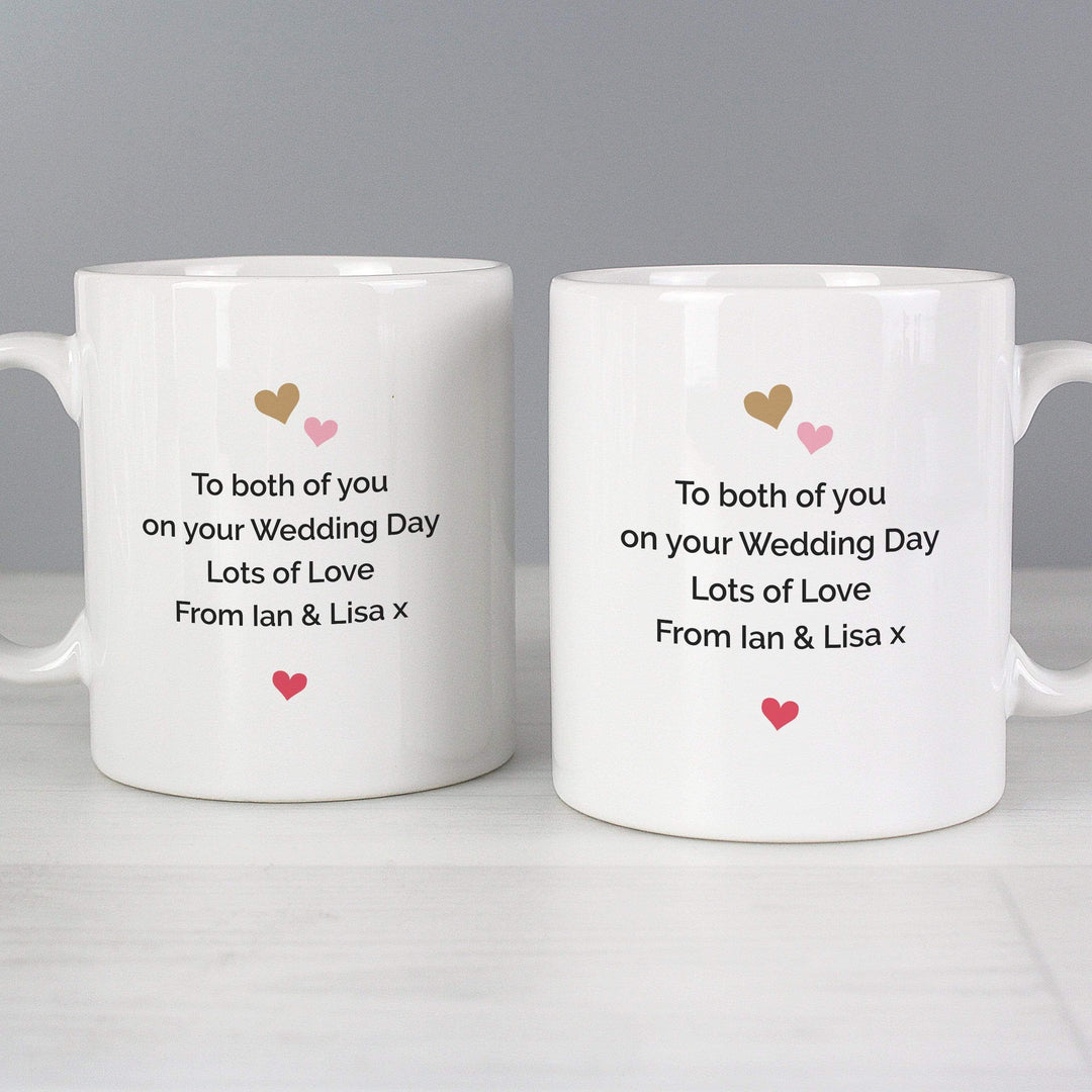 Personalised Memento Mugs Personalised Confetti Hearts Couples Mug Set