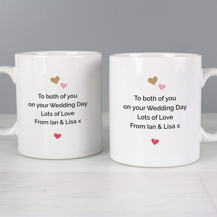 Personalised Memento Mugs Personalised Confetti Hearts Couples Mug Set