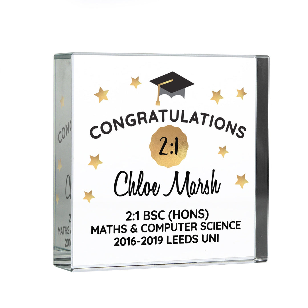 Personalised Memento Ornaments Personalised Congratulations Graduation Large Crystal Token
