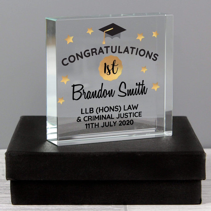 Personalised Memento Ornaments Personalised Congratulations Graduation Large Crystal Token