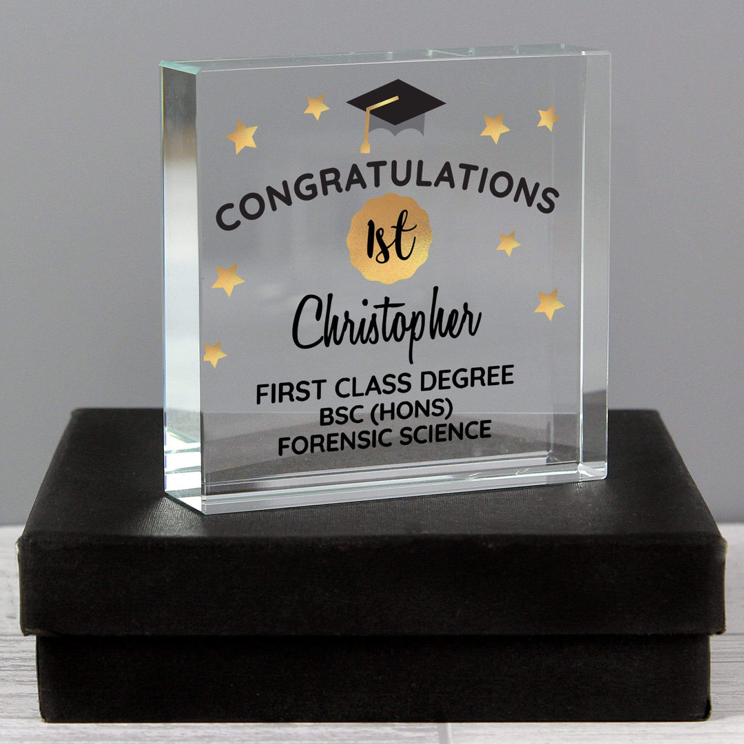 Personalised Memento Ornaments Personalised Congratulations Graduation Large Crystal Token