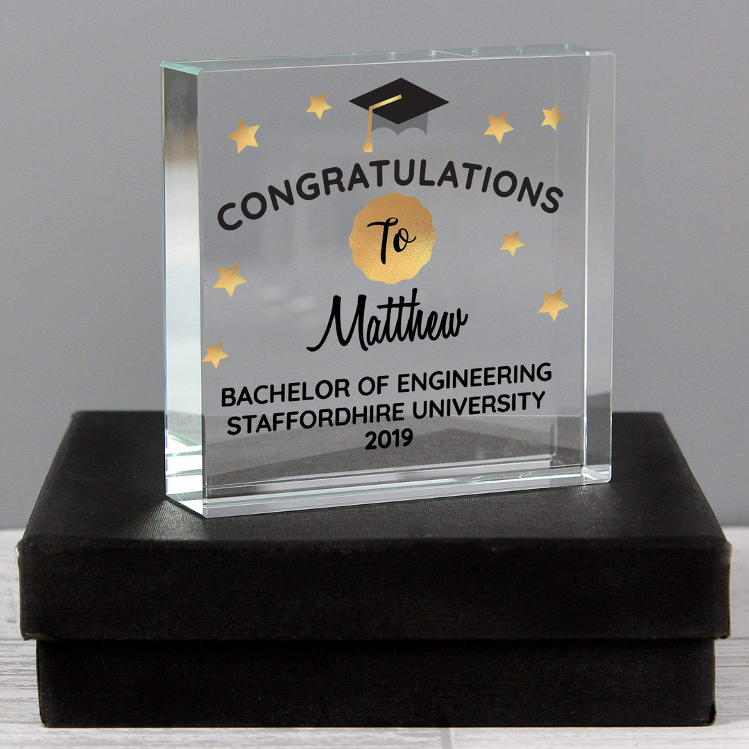 Personalised Memento Ornaments Personalised Congratulations Graduation Large Crystal Token