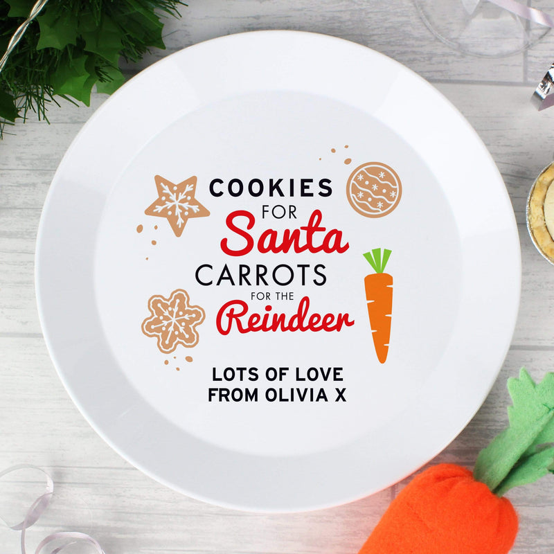 Personalised Memento Mealtime Essentials Personalised Cookies for Santa Christmas Eve Plastic Plate