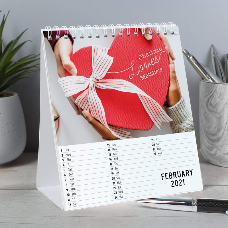 Personalised Memento Stationery & Pens Personalised Couples Desk Calendar