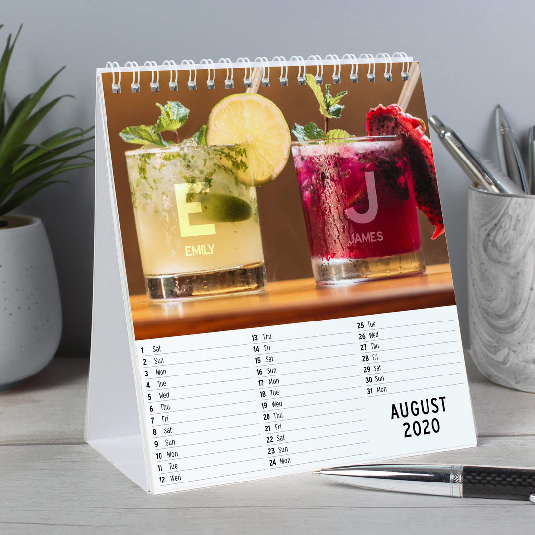 Personalised Memento Stationery &amp; Pens Personalised Couples Desk Calendar