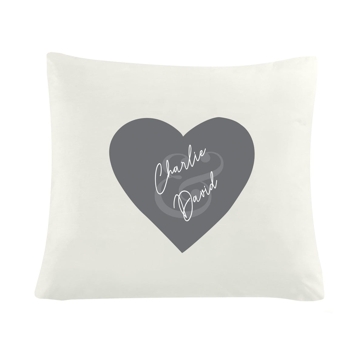 Personalised Memento Textiles Personalised Couples Heart Cushion Cover