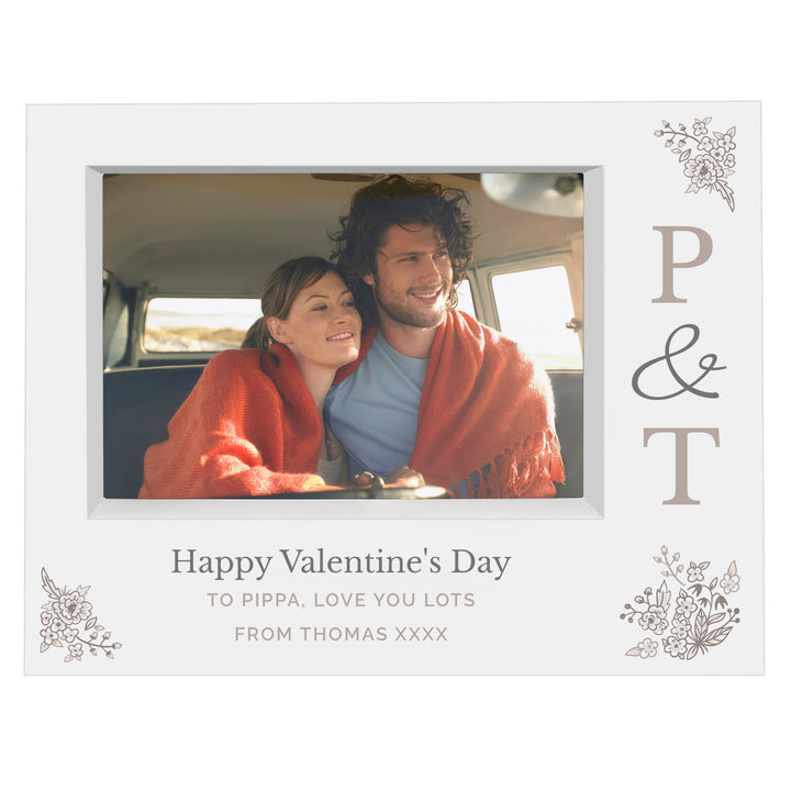 Personalised Memento Photo Frames, Albums and Guestbooks Personalised Couples Initials 7x5 Landscape Box Photo Frame