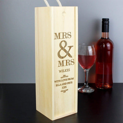 Personalised Memento Food & Drink Personalised Couples Wooden Wine Bottle Box