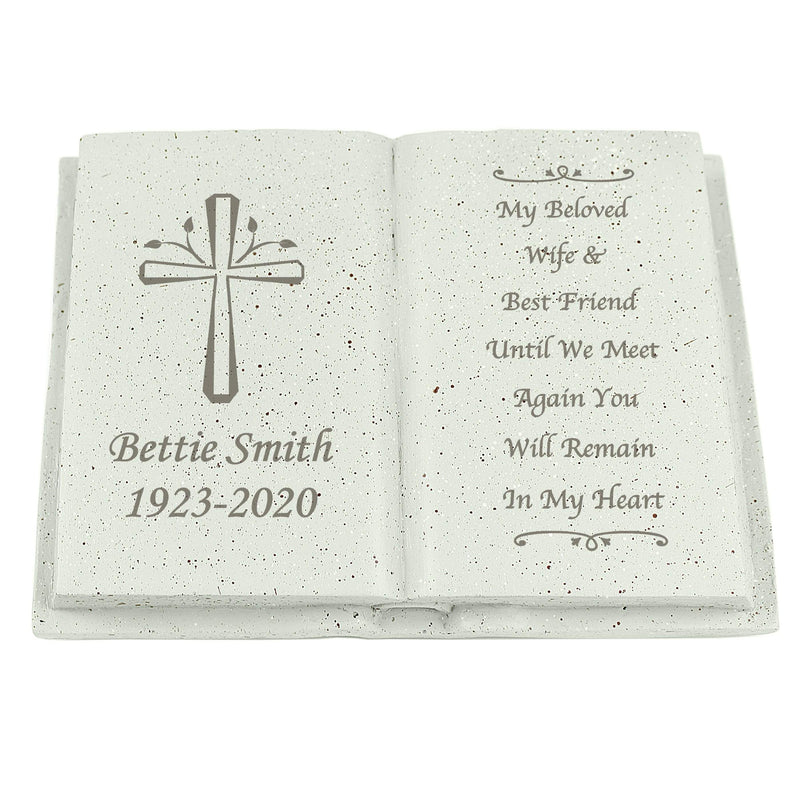 Personalised Memento Ornaments Personalised Cross Memorial Book