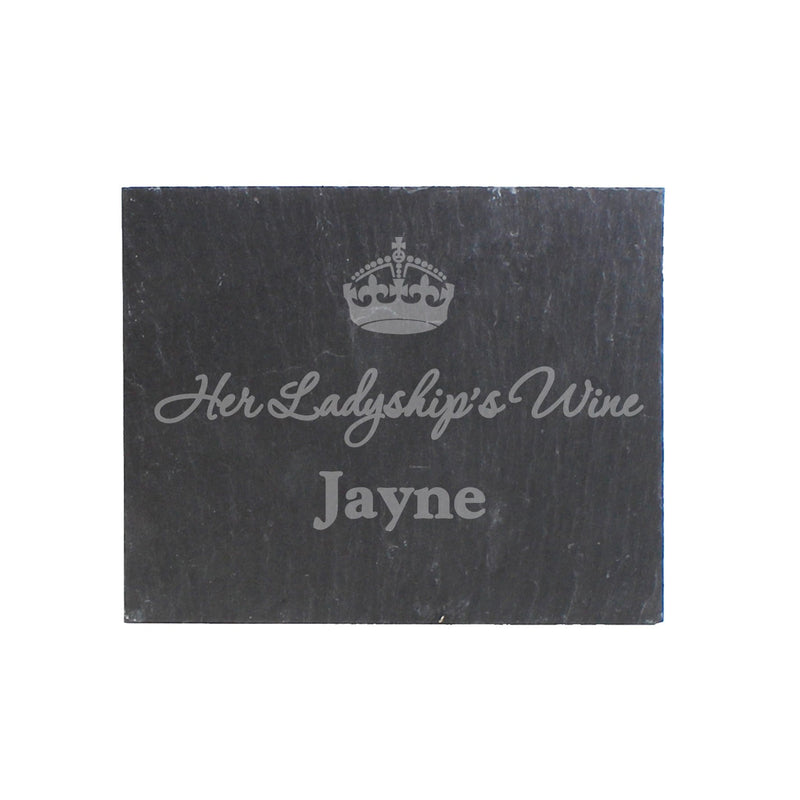 Personalised Memento Slate Personalised Crown Motif Single Slate Coaster