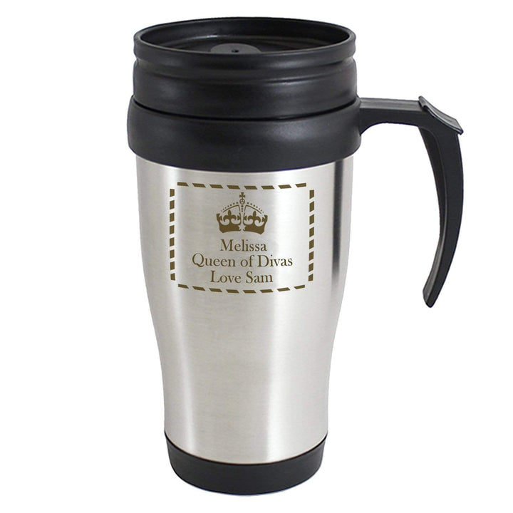 Personalised Memento Mugs Personalised Crown Travel Mug