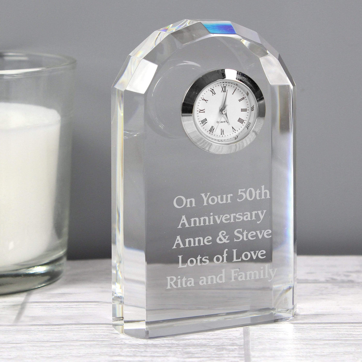 Personalised Memento Clocks & Watches Personalised Crystal Clock
