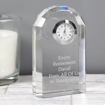 Personalised Memento Clocks & Watches Personalised Crystal Clock