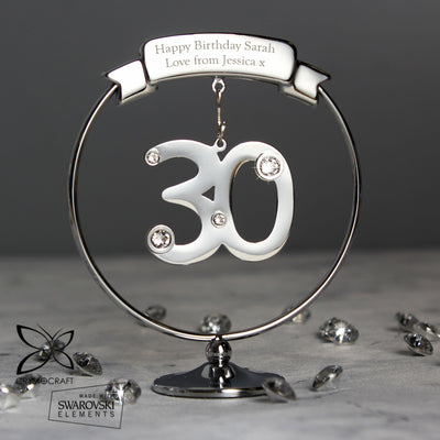 Personalised Memento Personalised Crystocraft 30th Celebration Ornament