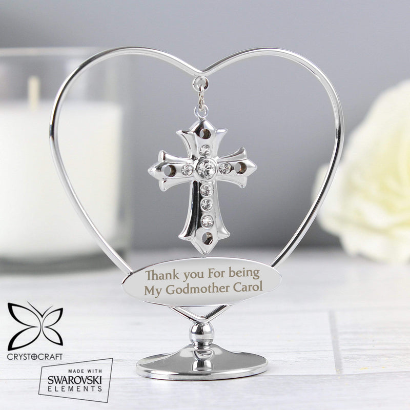 Personalised Memento Ornaments Personalised Crystocraft Cross Ornament