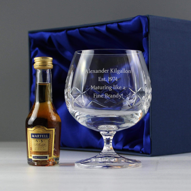 Personalised Memento Personalised Cut Crystal & Brandy Gift Set
