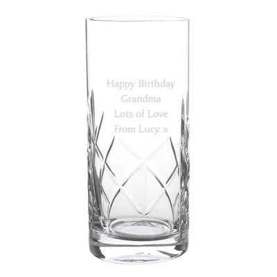 Personalised Memento Glasses & Barware Personalised Cut Crystal Hi Ball Glass