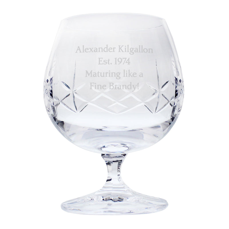 Personalised Memento Personalised Cut Crystal Small Brandy Glass