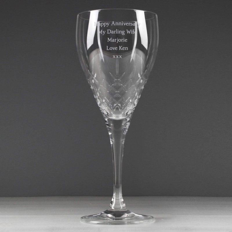 Personalised Memento Glasses & Barware Personalised Cut Crystal Wine Glass