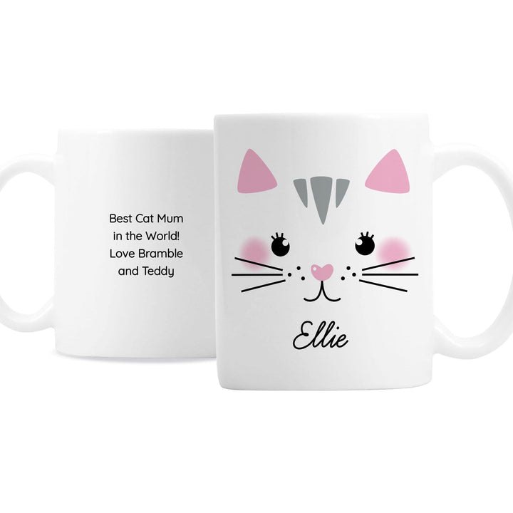 Personalised Memento Mugs Personalised Cute Cat Face Mug