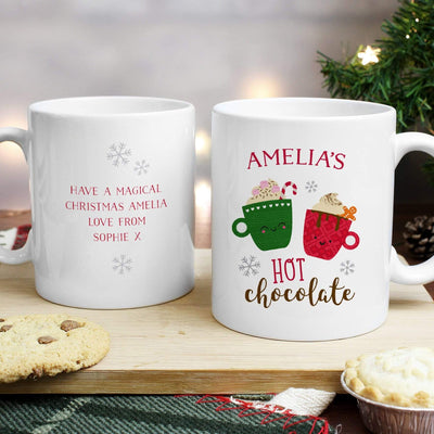 Personalised Memento Mugs Personalised Cute Christmas Hot Chocolate Mug