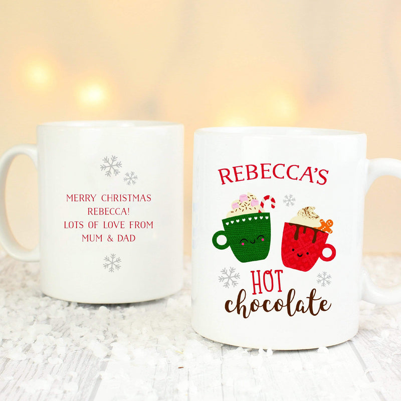 Personalised Memento Mugs Personalised Cute Christmas Hot Chocolate Mug