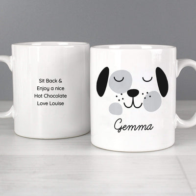 Personalised Memento Mugs Personalised Cute Dog Face Mug