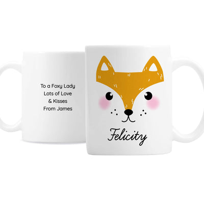 Personalised Memento Mugs Personalised Cute Fox Face Mug