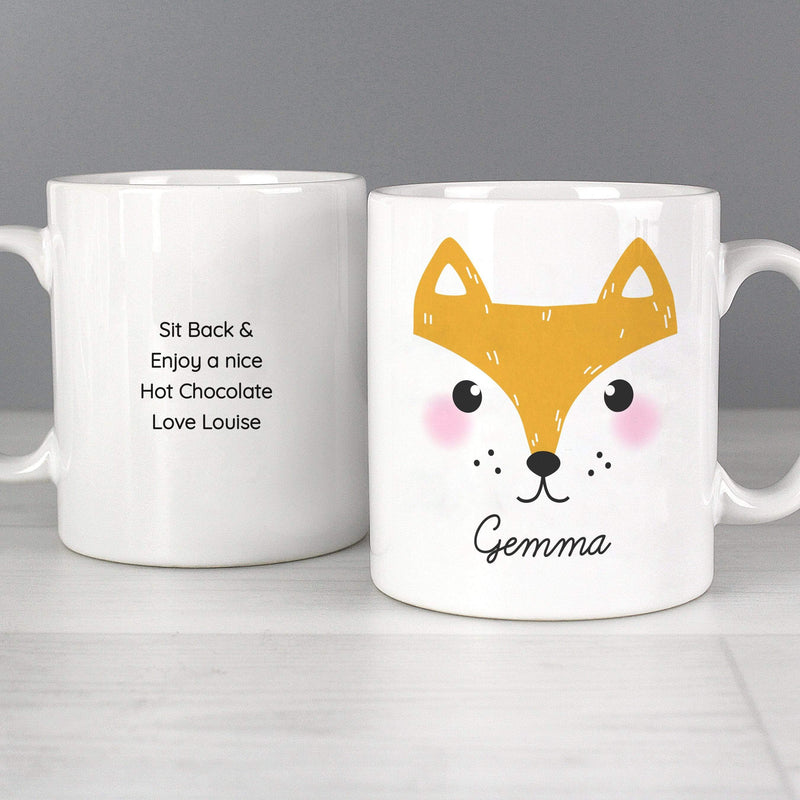 Personalised Memento Mugs Personalised Cute Fox Face Mug