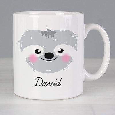 Personalised Memento Mugs Personalised Cute Sloth Face Mug